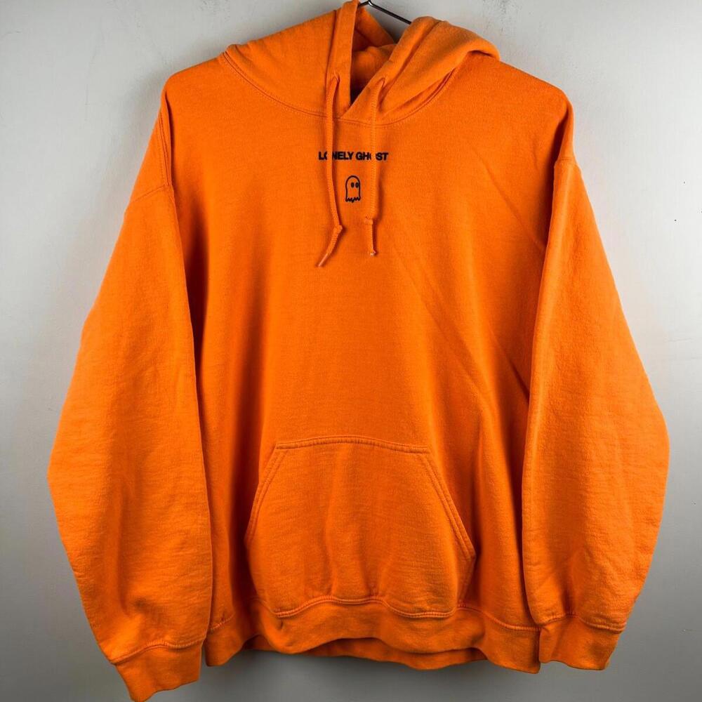 Lonely Ghost "Text Me When You Get Home" Hoodie Orange Size M – Viral Pullover